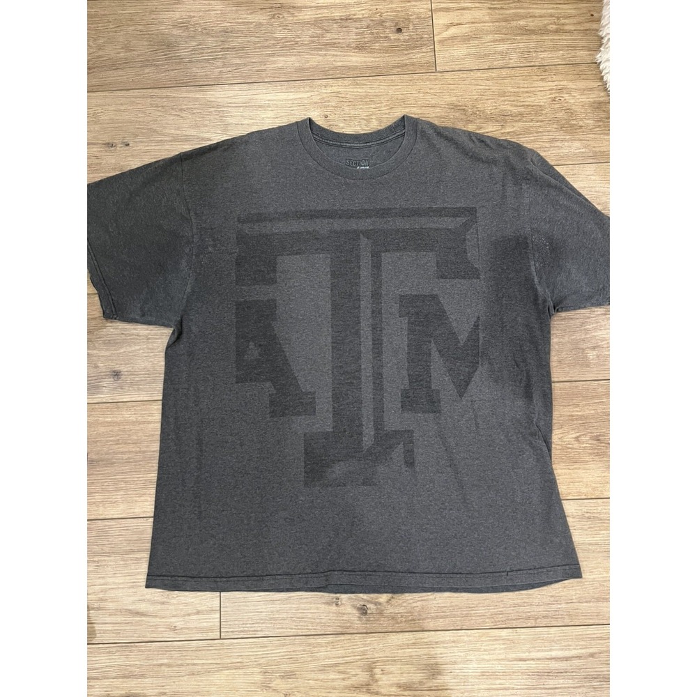 Texas A&M Aggies Shirt Adult 2XL Mens XXL Gray Faded College University Football
